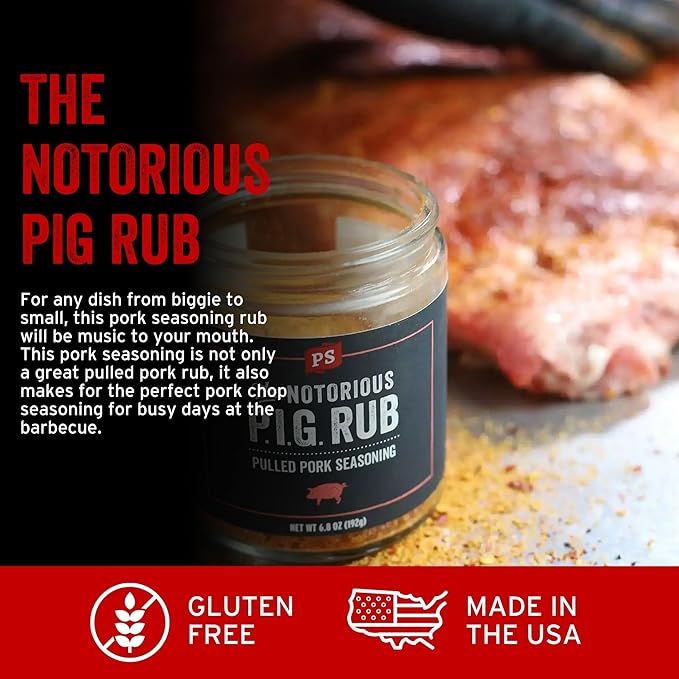 PS Seasoning Notorious PIG Pulled Pork Seasoning and Dry Rub - BBQ Rubs for Smoking and Grilling