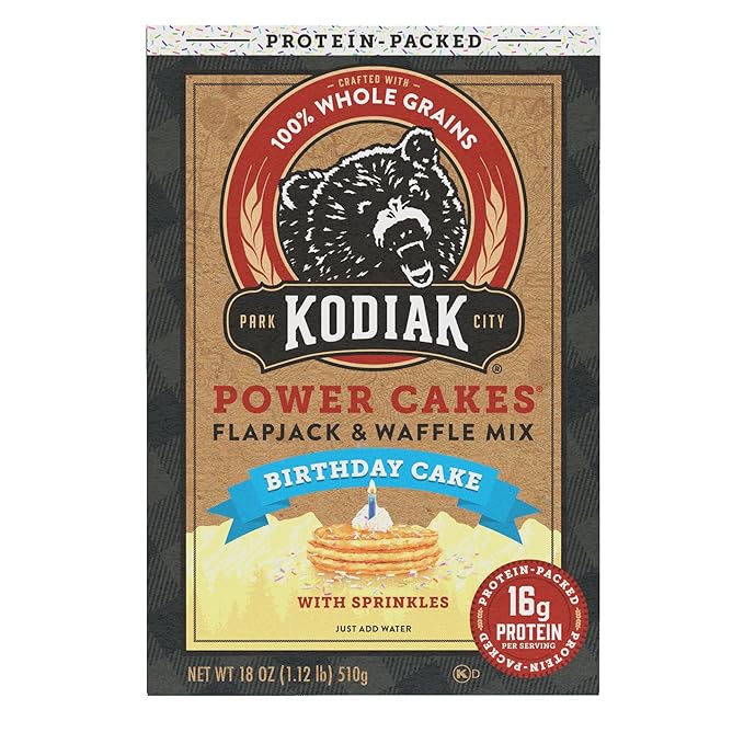 Kodiak Cakes Power Cakes - Protein Pancake Mix & Waffle Mix - 100% Whole Grain- Birthday Cake