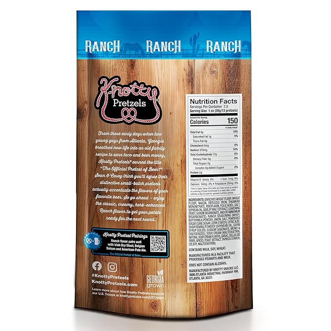 KNOTTY PRETZELS Ranch Pretzels, 7.5 OZ