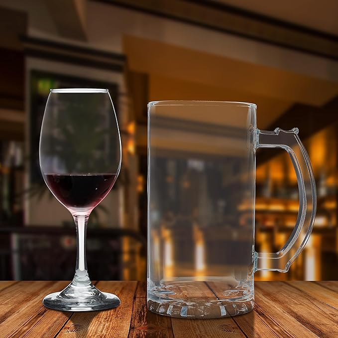 DISCOUNT PROMOS Rioja Wine Glasses with Stem 10 oz. Set of 10, Bulk Pack - Color Bottom, Perfect