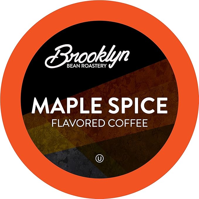 Brooklyn Beans Roastery Coffee Pods, Fall Maple Spice Flavored - Compatible with Keurig K Cup