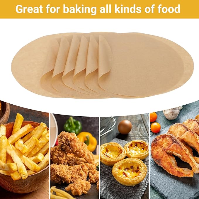 Beasea Air Fryer Round Liners 6 Inch, 200pcs Parchment Paper Disposable Unbleached Filter Paper