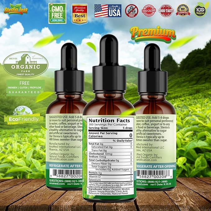 Stevia Intl (Pack of 5) Cocktails Lovers Bundle. Stevia Liquid Drops with 5 Flavors. All Naturally