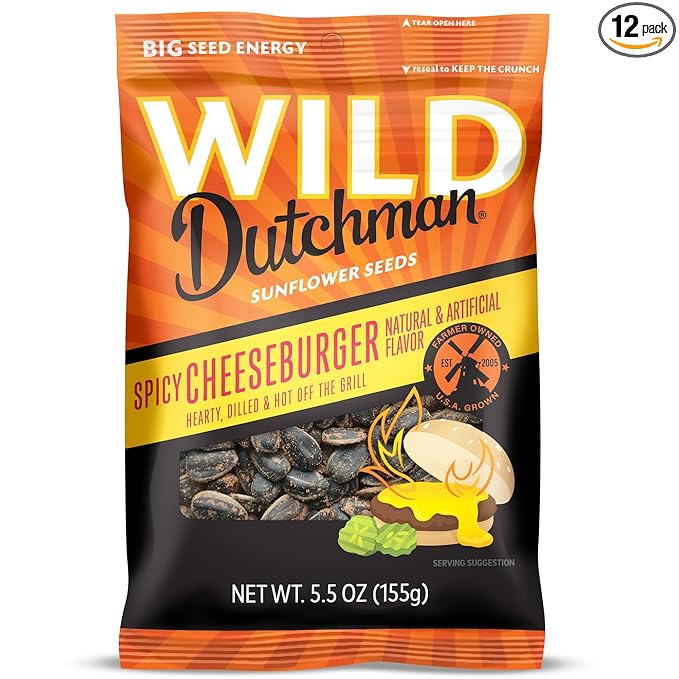 Wild Dutchman, Roasted Sunflower Seeds, Mouth Friendly Recipe for All Day Snacking, Spicy