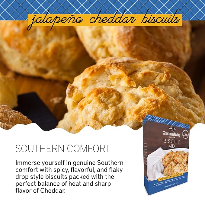 Southern Living Gourmet Jalapeno Cheddar Biscuit Mix, Easy-to-Bake Delight, Dinner Biscuits