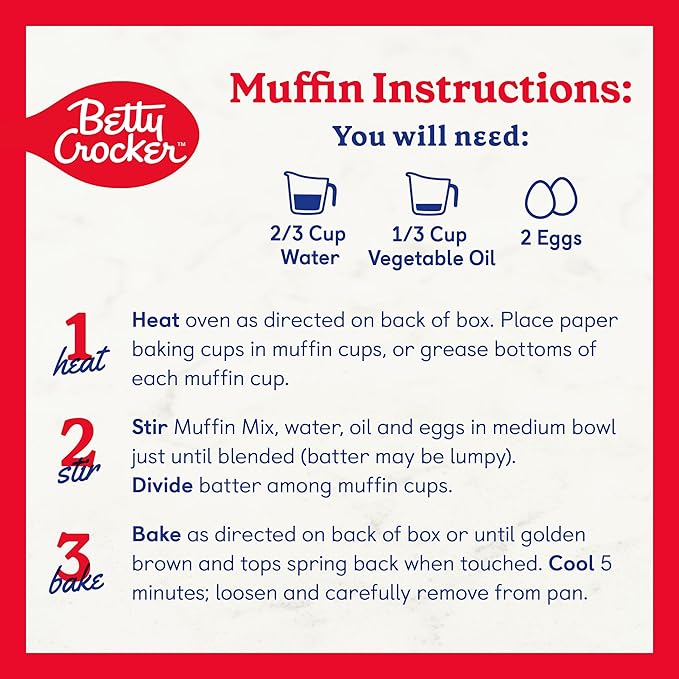 Betty Crocker Banana Nut Muffin and Quick Bread Mix, Made with California Walnuts, 12.3 oz (Pack of