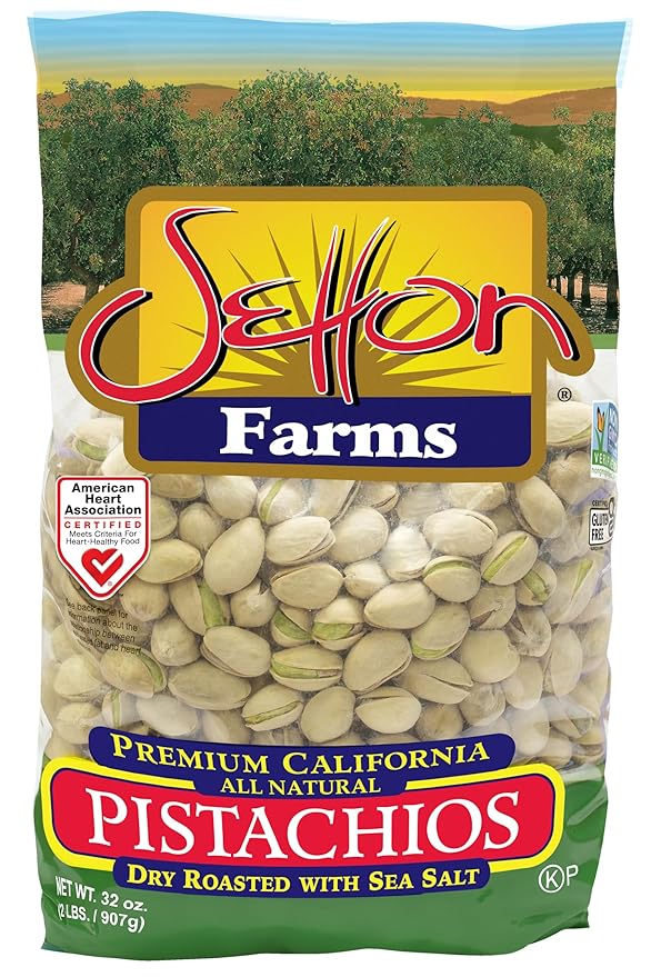 Setton Farms Roasted and Salted Premium California Pistachios 2lb Bag Certified NonGMO Gluten Free