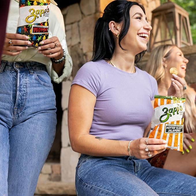 Zapp's New Orleans Voodoo Potato Chips, 42 Count - Crunchy, Gluten Free Snack with Salt, Vinegar
