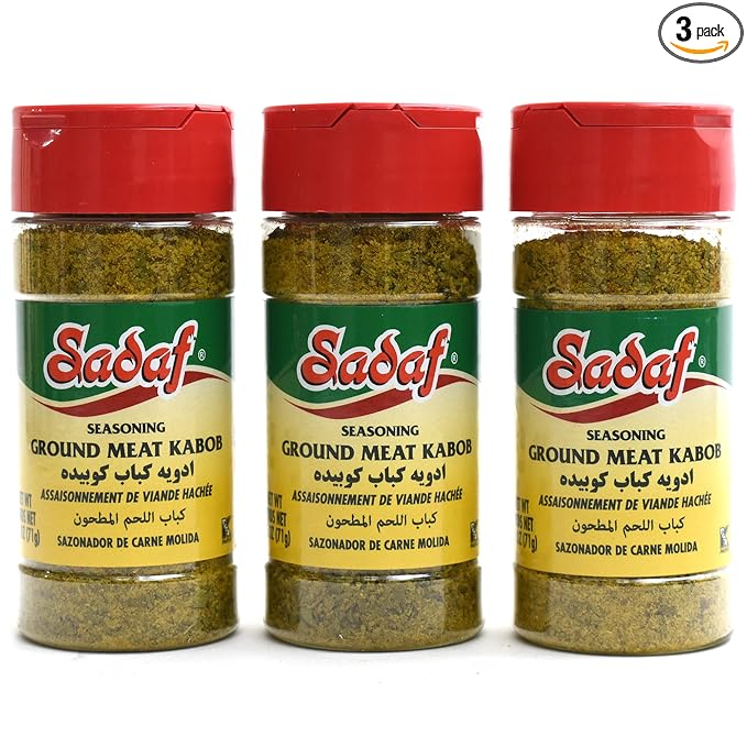 Sadaf Ground Meat Kabob Seasoning 3 x 2.5 oz - Middle eastern and mediterranean kebab spices and