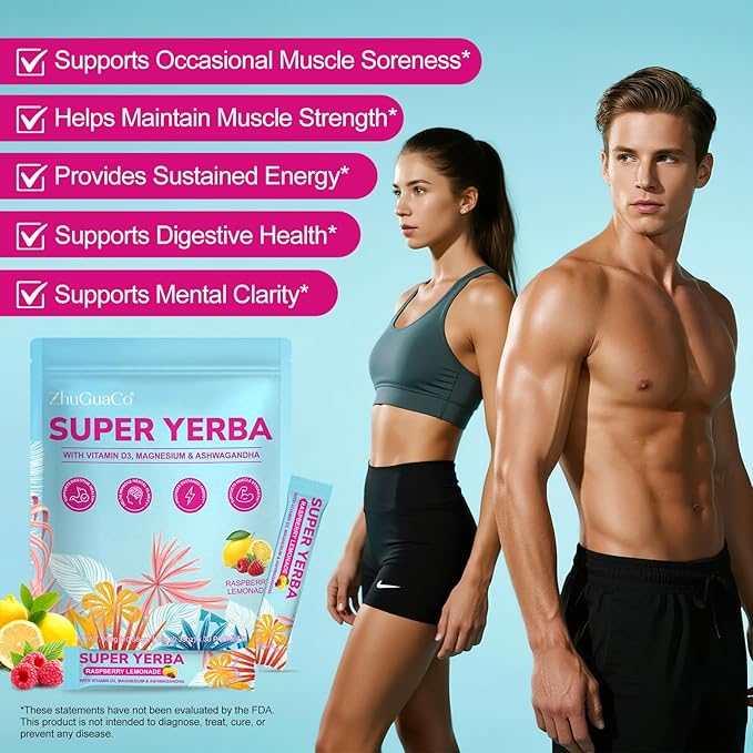 Yerba Mate Instant Tea Powder | Super Yerba Mate Tea for Energy Support & Gut Health - Ashwagandha