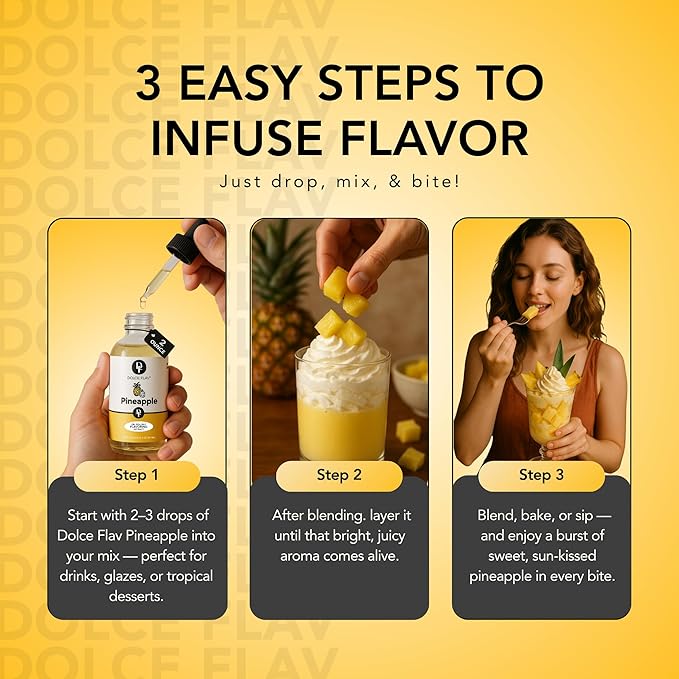 Dolce Flav Pineapple Extract ??2 Ounce Oil-Soluble Kosher, Sugar-Free, Concentrated Tropical Flavor