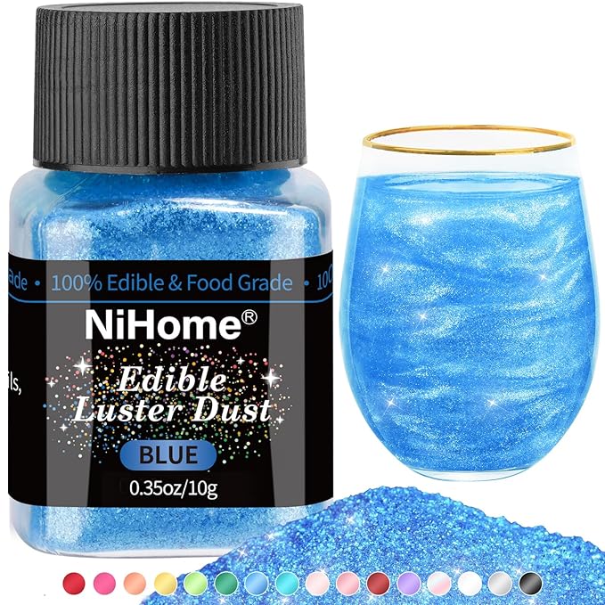 NiHome Edible Food-Grade Glitter Powder Glimmer Luster Dust Metallic Fancy Food Decorating Sprinkle