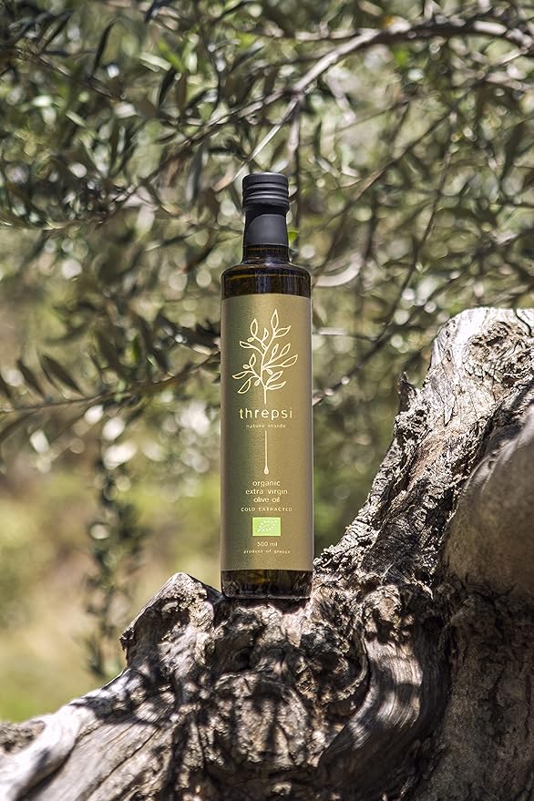 Threpsi Organic Extra Virgin Olive Oil | Extracted Cold | 100% Koroneiki Olives | Grown by Small