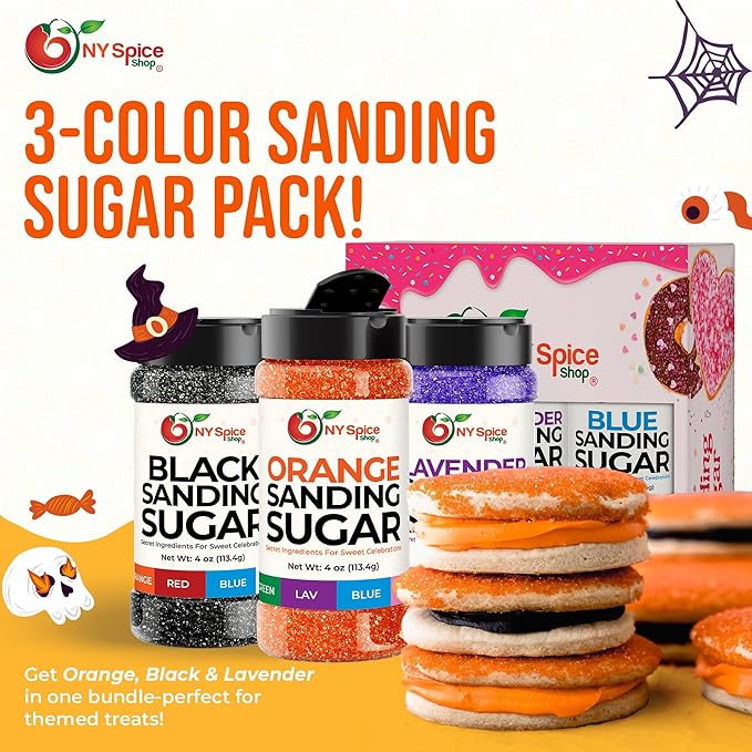 NY Spice Shop Orange Sanding Sugar - 4 Ounce Sweet Colorful Edible Sprinkles For Candy Dish - Sugar