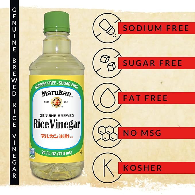 Marukan Genuine Brewed Rice Vinegar for Enhancing Flavor & Cooking, Unseasoned (24 fl oz)
