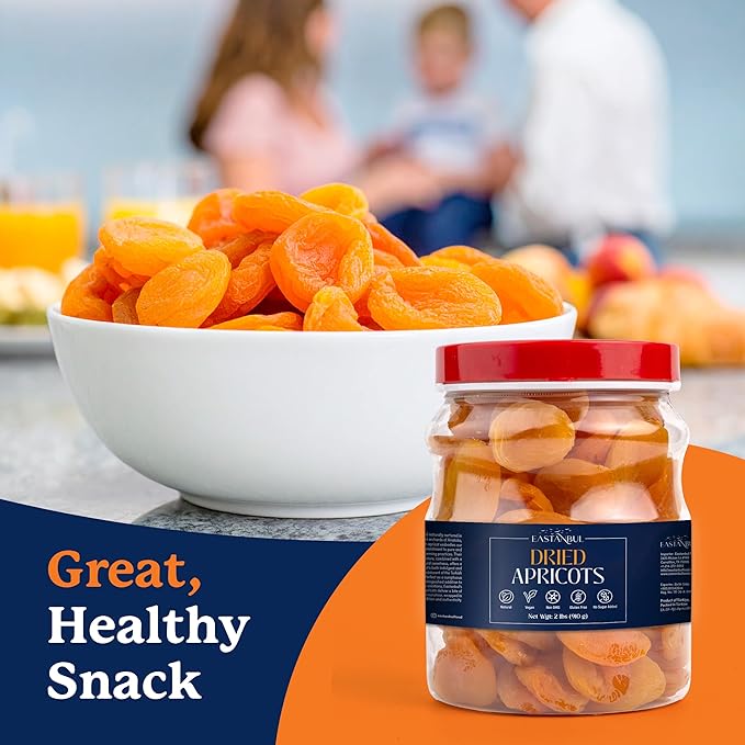 Eastanbul Dried Apricots, 2lb, Apricots Dried Fruits Snacks, No Sugar Added, Premium Turkish Fruit