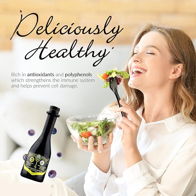 Louianna - Organic Balsamic Vinegar of Modena, High Polyphenol Balsamic Vinegar Dressing, Aged Red