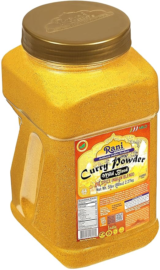 Rani Curry Powder Mild (10-Spice Authentic Indian Blend) 5lbs (2.27kg) PET Jar ~ All Natural |