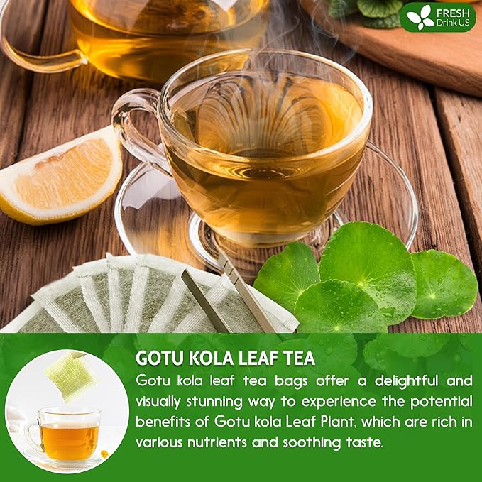 FreshDrinkUS, Premium Gotu Kola Leaf Tea ??40 Tea Bags | Pure Dried Centella Asiatica Leaves |