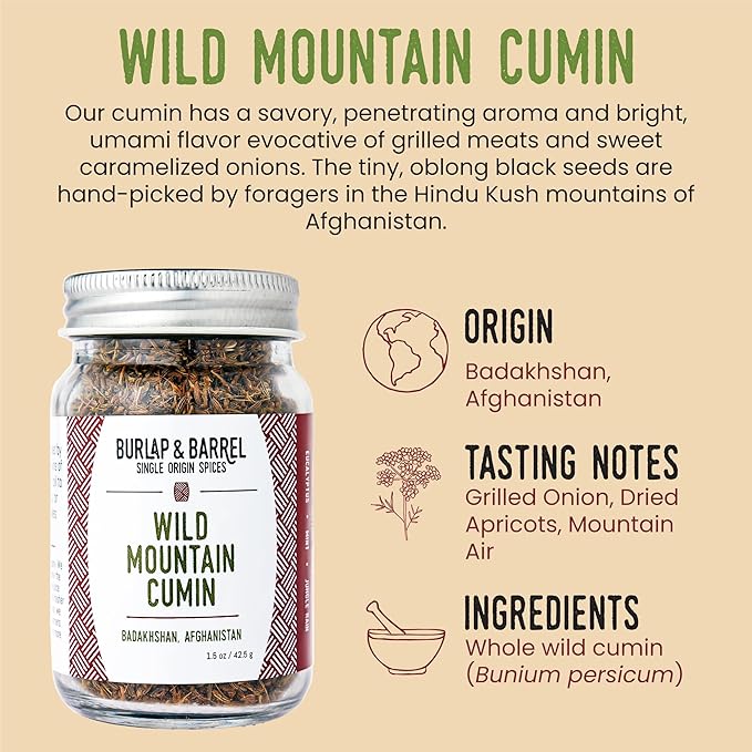 Burlap & Barrel Wild Mountain Cumin ??Savory, Aromatic, and Bright Umami Flavor ??Whole & Ground