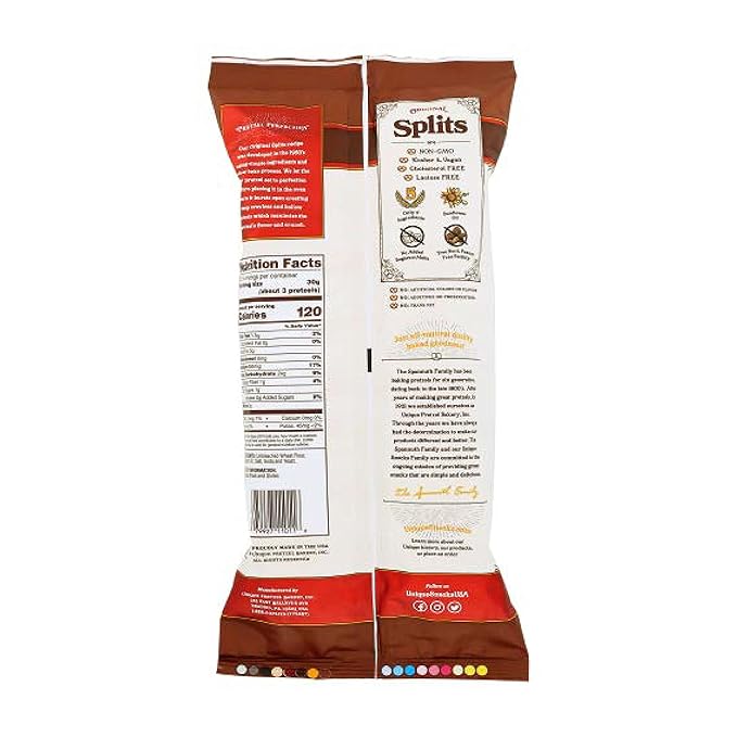 Unique Snacks Original Splits Pretzels, Delicious Homestyle Baked Snack Bag, OU Kosher, and Non-GMO