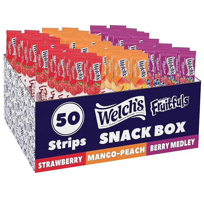 Welch's Absolute Fruitfuls Fruit Strips, Tasty Dried Fruit Snacks for School Lunches, Berry