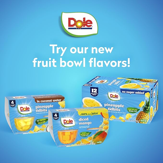 Dole Cherry Mixed Fruit Fruit Bowls Snack in 100% Fruit Juice 12 - 4 oz Cups