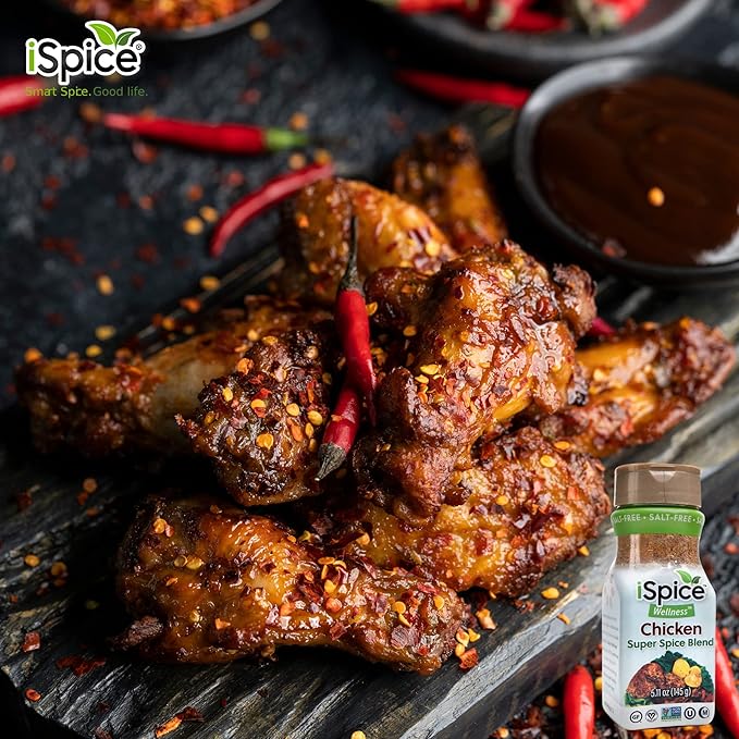 iSpice - Salt-Free | Sugar free | 100% Fat Free Pure Wellness Chicken Super Spice Blend | All