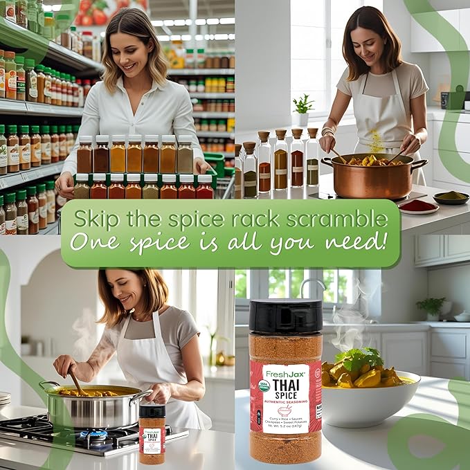 FreshJax Organic Thai Spice Powder ??5.2?¯oz Plant?‘Based Seasoning Blend, Non?‘GMO, Gluten?‘Free