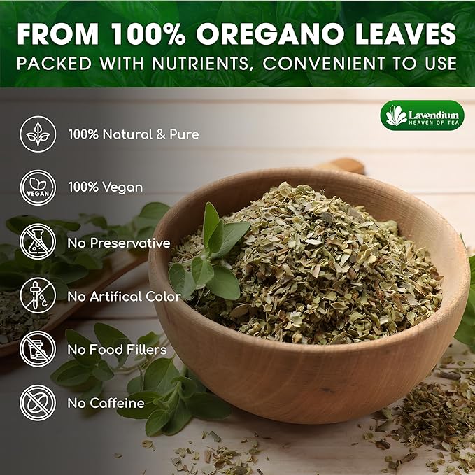 Lavendium, Premium 8 oz Dried Oregano Leaves ??100% Pure, Non-GMO, Gluten-Free, Vegan ??Aromatic