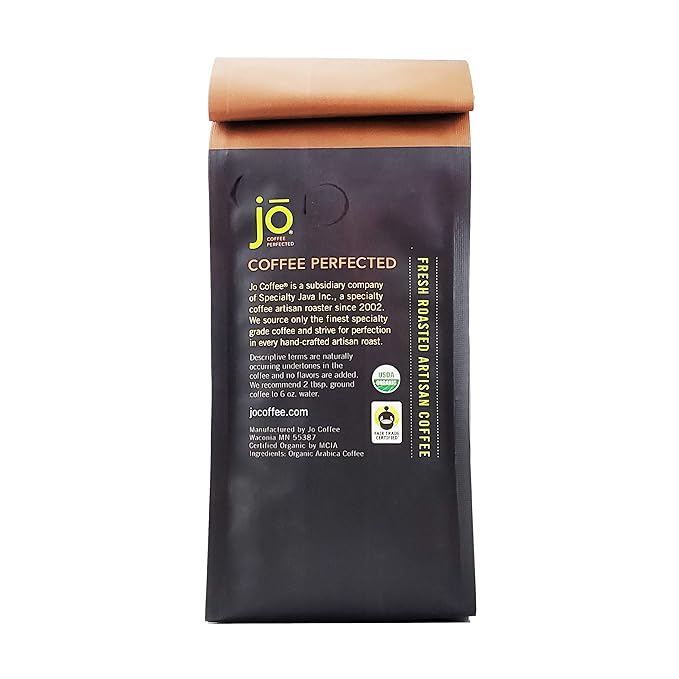SMOOTH JO DECAF: 12 oz Organic Dark French Roast Whole Bean Coffee, Swiss Water Process, Rich