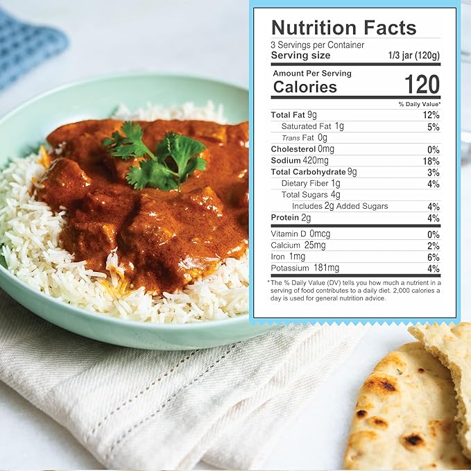 Khazana ORGANIC Tikka Masala Indian Simmer Sauce - 1 x 12.7oz Jars | Non-GMO, Vegan, Gluten Free