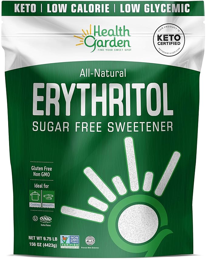 Health Garden Erythritol Sweetener - Non GMO - Gluten Free - Sugar Substitute - Keto Friendly