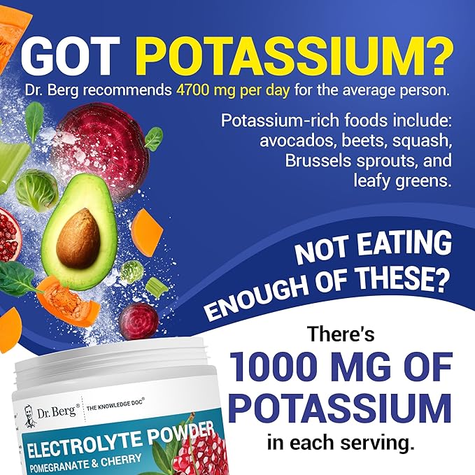 Dr. Berg Zero Sugar Hydration Keto Electrolyte Powder - Enhanced w/ 1000 mg of Potassium & Real