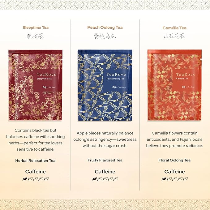TeaRove Tea Sampler Gift Box - The Road Ahead Collection, Chinese Whole-Leaf Tea Assortment Variety