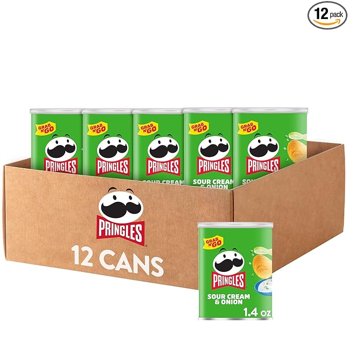 Pringles Potato Crisps Chips, Lunch Snacks, Office and Kids Snacks, Grab N' Go, Sour Cream and
