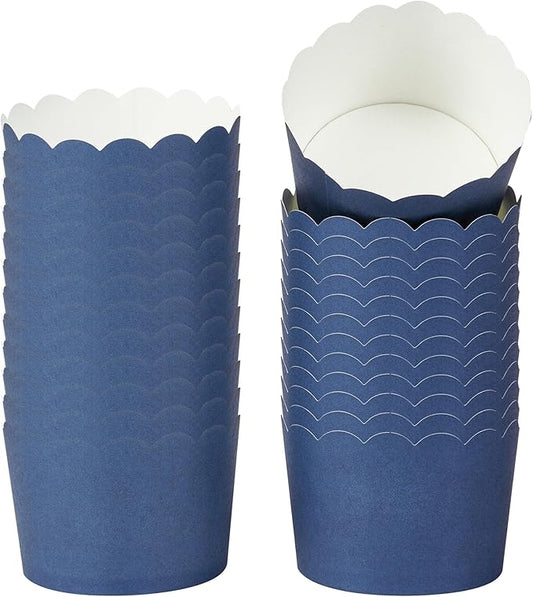 Panificio 10 Ounce Cupcake Wrappers, 200 Scalloped Baking Cups - Oven-Ready, Greaseproof, Midnight