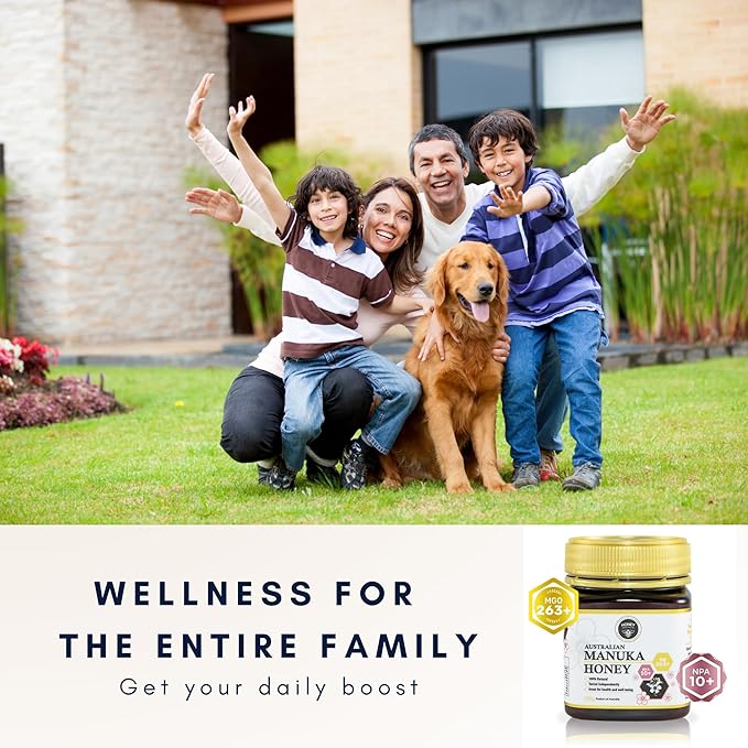 Honey Australia Manuka Honey MGO 263+ | 17.6 oz | Raw, Organic, Pure Honey for Daily Wellness &
