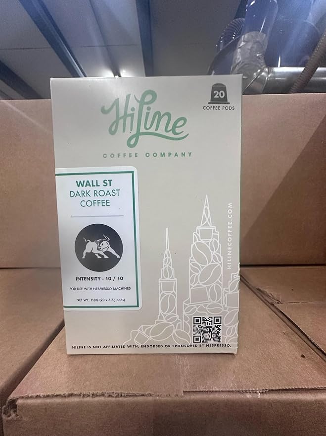 HiLine Espresso Coffee Pods, Dark Roast Coffee, 20 Count (Pack of 1), Single Cup Espresso Capsules