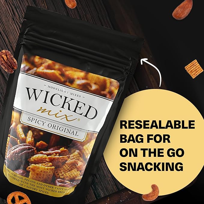 Wicked Mix Snack Mix with Mixed Nuts - Sweet and Salty Snacks Trail Mix Snack Packs with Almonds