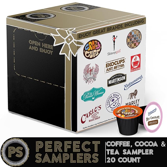 Perfect Samplers Coffee/Tea/Cider/Cappuccino and Hot Chocolate Single Serve Cups For Keurig K cup