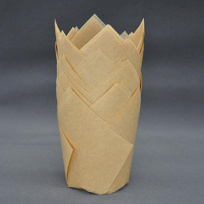 Large Greaseproof paper Wrappers Muffin Baking cupcake cups liners, 2-1/4" x 4" Natural,Brown,White