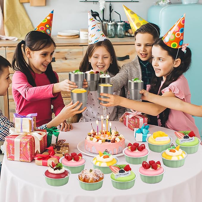 Beasea 8oz Aluminum Ramekins, 100 Pack 3.9" Disposable Baking Foil Cups Mini Ramekin Cup Cupcake