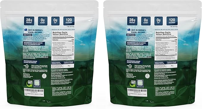 Opportuniteas Grass Fed Whey Isolate Protein Powder - Unflavored 28g Protein Powder Without