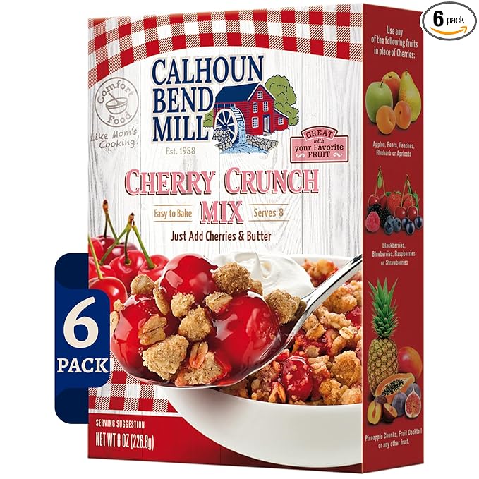 Calhoun Bend Mill Cherry Crunch Mix | Sweet and Crunchy Topping | Perfect for Deep Dish Desserts