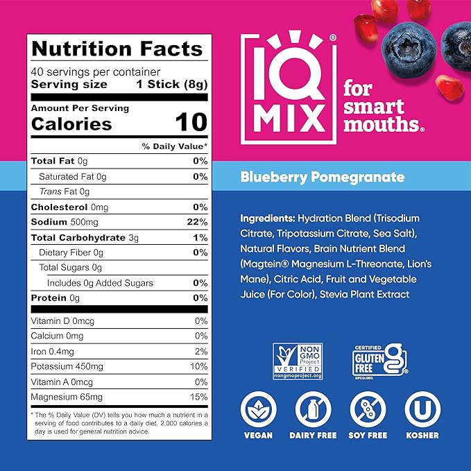 IQMIX Hydration Electrolyte Powder ??4-in-1 Formula for Hydration, Mental Clarity, Mood and