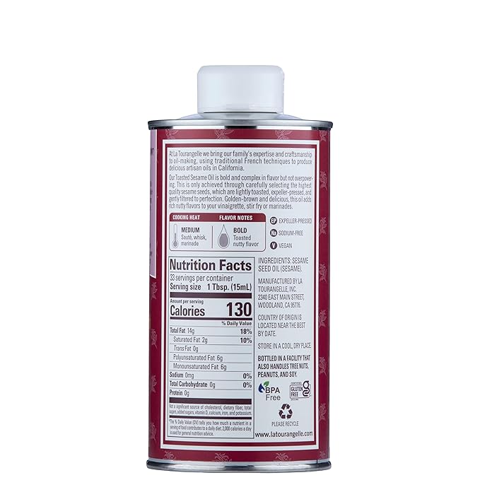 La Tourangelle, Toasted Sesame Oil, Great for Cooking, Add to Noodles, Stir-Fry, Vegetables