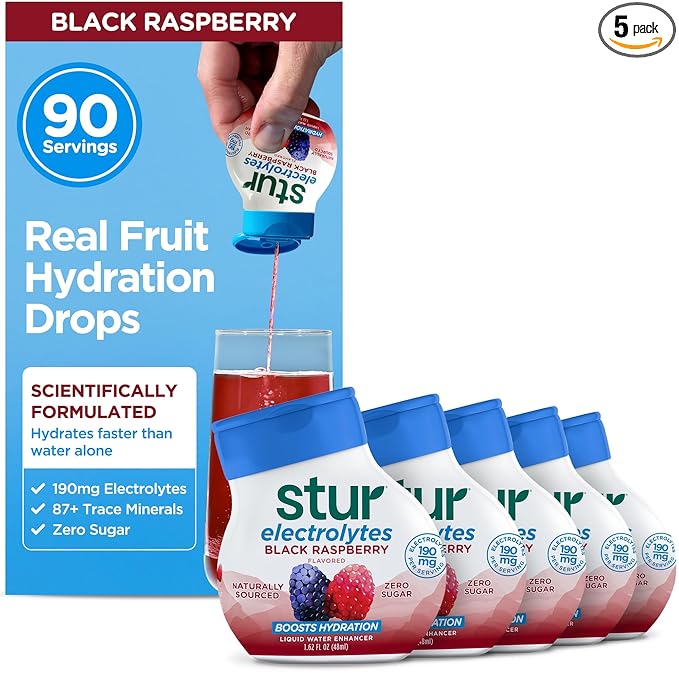 Stur Electrolyte Water Enhancer | Sweetened with Stevia | High in Vitamin C & Antioxidants | Sugar