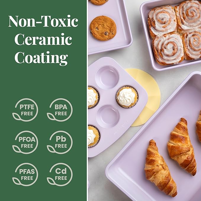 Larder & Vine 8-Piece Bakeware Set | Non-Stick Baking Set with Ceramic Finish | PFAS, PFOA, PTFE