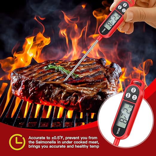 6 Pcs Meat Thermometer Food Thermometer with Probe Water Liquid Instant Read Digital Thermometer